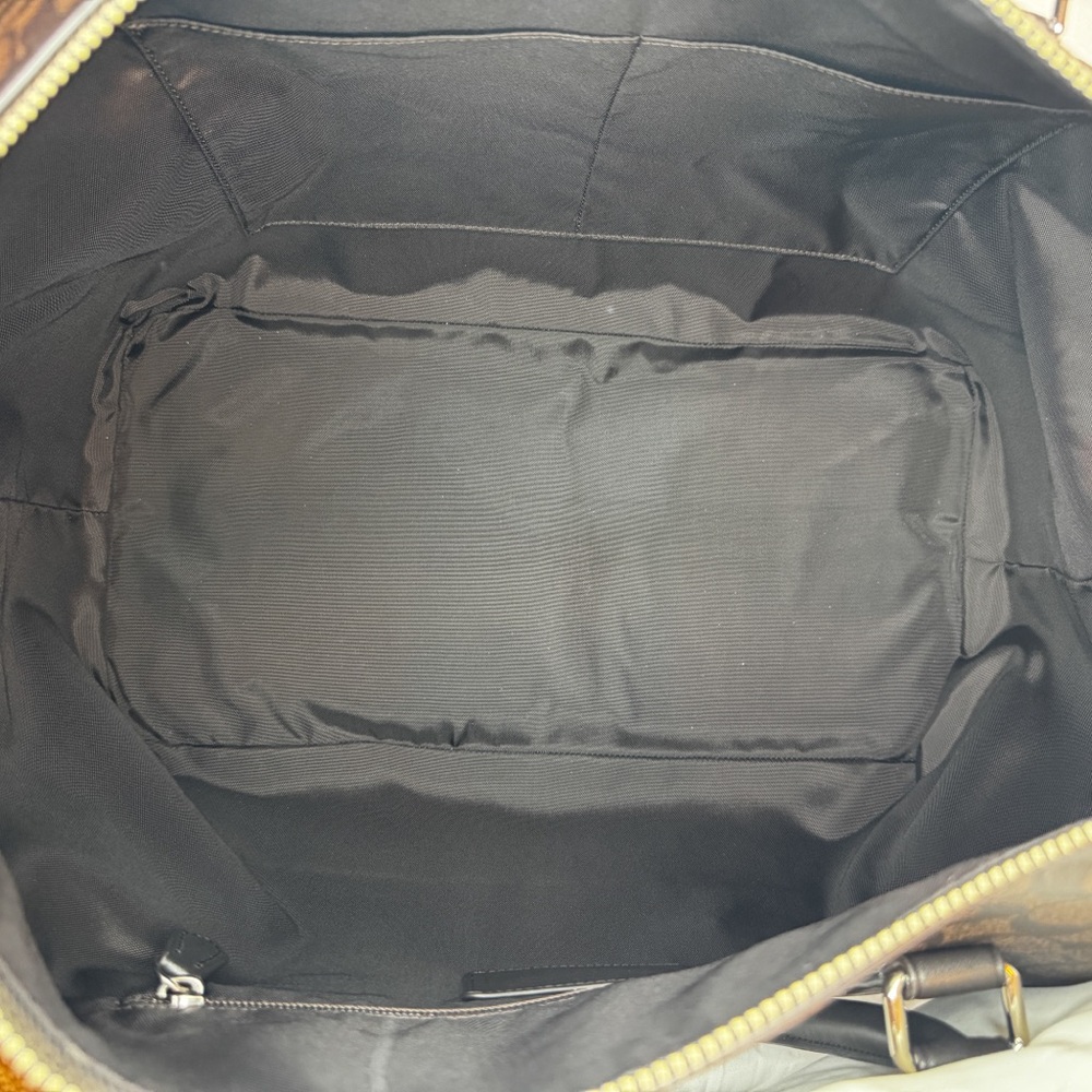 Coach Signature Brown Black Canvas Leather Weekender Duffle Bag Travel Carry On - Picture 14 of 16